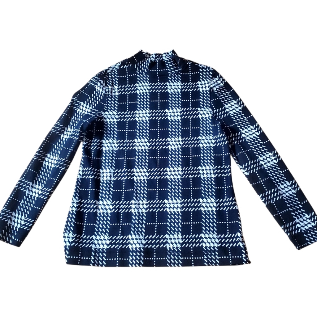 Westbound Gray And White Houndstooth Cotton Top Size Ps